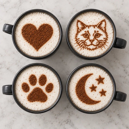 LovedLatte Coffee Art Printer | One-Touch Manual Cocoa & Coffee Stencil Duster