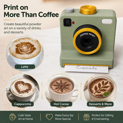LovedLatte Coffee Art Printer | One-Touch Manual Cocoa & Coffee Stencil Duster